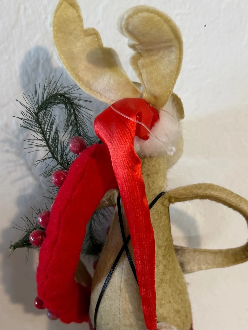 Shelf Sitting Folk Art Christmas Santa Moose Sooty CrazyEyes